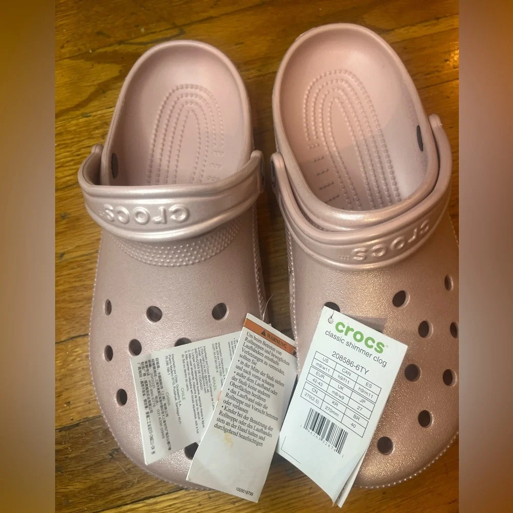 CROCS Women’s Metallic Sandals - Pink Blush - Picture 2 of 3